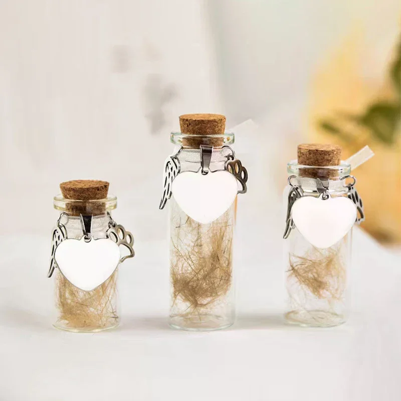 Pet Memorial Bottle For Pet Hair Dogs Cats Fur Keepsake Bottle Storage With 3 Silver Accessories Pet Memorial Urn Container