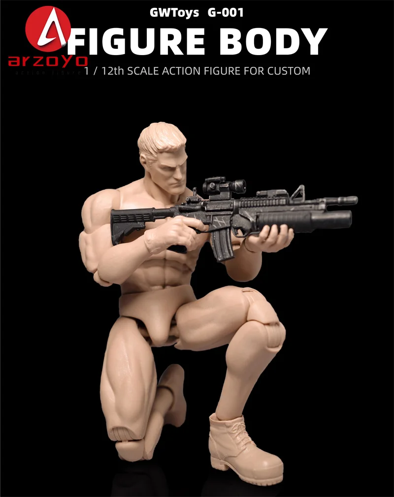 Na stanie GWToys G001 1/12 Skala Męski Elastyczny Mięśniaty Super Mocny Bezszwowy Ciało 16cm Żołnierz Pasuje do 6-calowych Figur Akcji Model Lalki