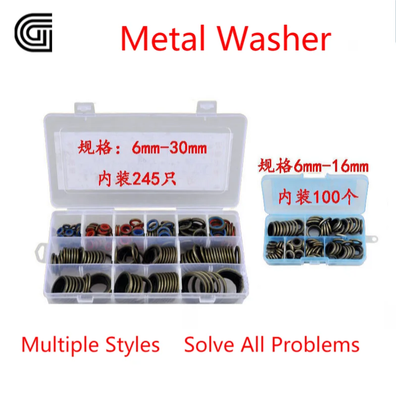 

Sealing Metal Washer M6 M8 M10 to M45 Hydraulic System Rubber Gasket Sealing Ring Combination Washer