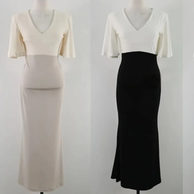 2025 أنيقة محبوك فستان طويل المرأة موضة س الرقبة قصيرة الأكمام Bodycon فساتين الإناث الجلباب سترة vestidos الفقرة mujer