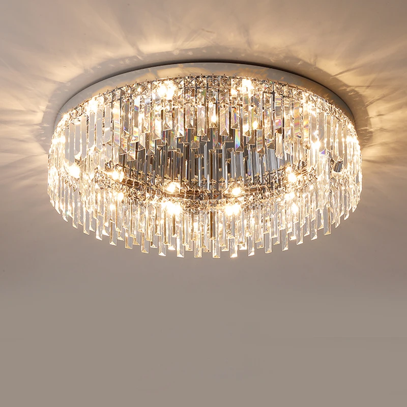 Silver Gold Clear Crystal LED Modern Dimmable Ceiling Chandelier Lamparas De Techo Ceiling Lights.Ceiling Lamp For Living Room