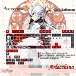 Genshin Impact Keycap Personalizada Arlecchino PBT Sub Keycaps Anime Games Key Caps Cherry Profile for DIY Mechanical Keyboards