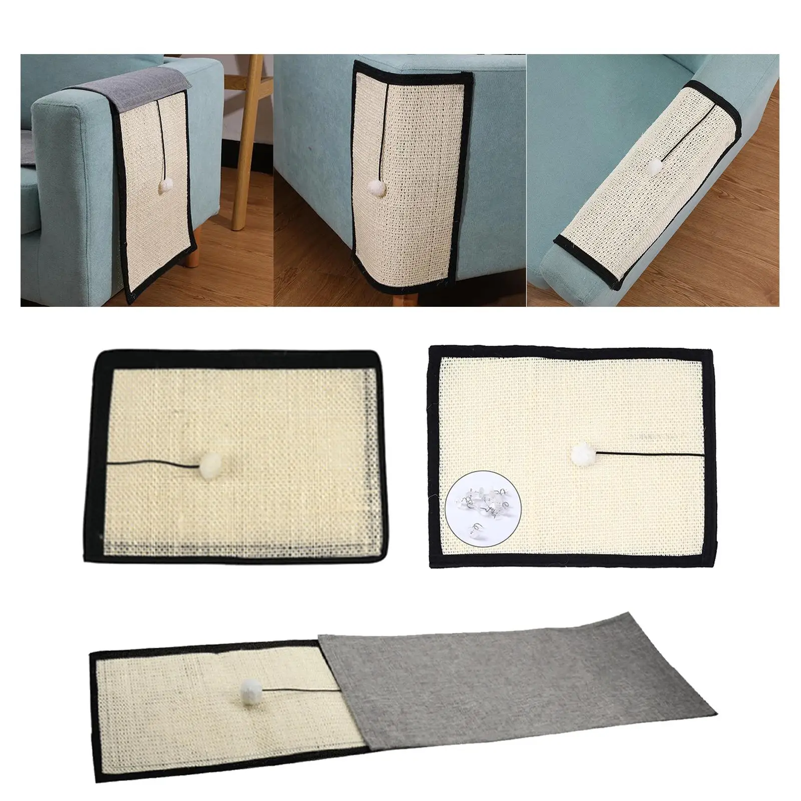 Sisal Cat Scratch Mat Grinding Claw Toy Scratcher Board Furniture Protector for Indoor Cats for Chair Floor Seat