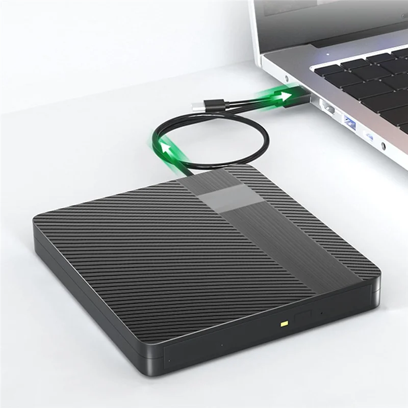 مشغل DVD عالمي B48A محرك أقراص مضغوطة خارجي USB لأجهزة الكمبيوتر المحمول والكمبيوتر المحمول Windows 7/8/10/11 محرك أقراص DVD