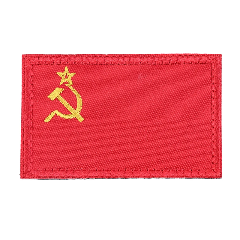 Soviet Flag Soviet Union Patches Armband Embroidered Patch Hook & Loop Or Iron On Embroidery Velcros Badge Military Stripe