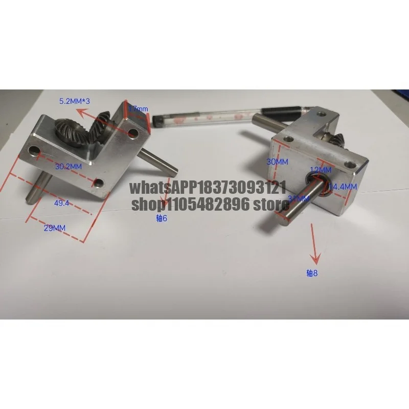 Small Right Angle Rotator 90 Degree Gearbox Spiral Bevel Gear 1:1 Commutator Reducer