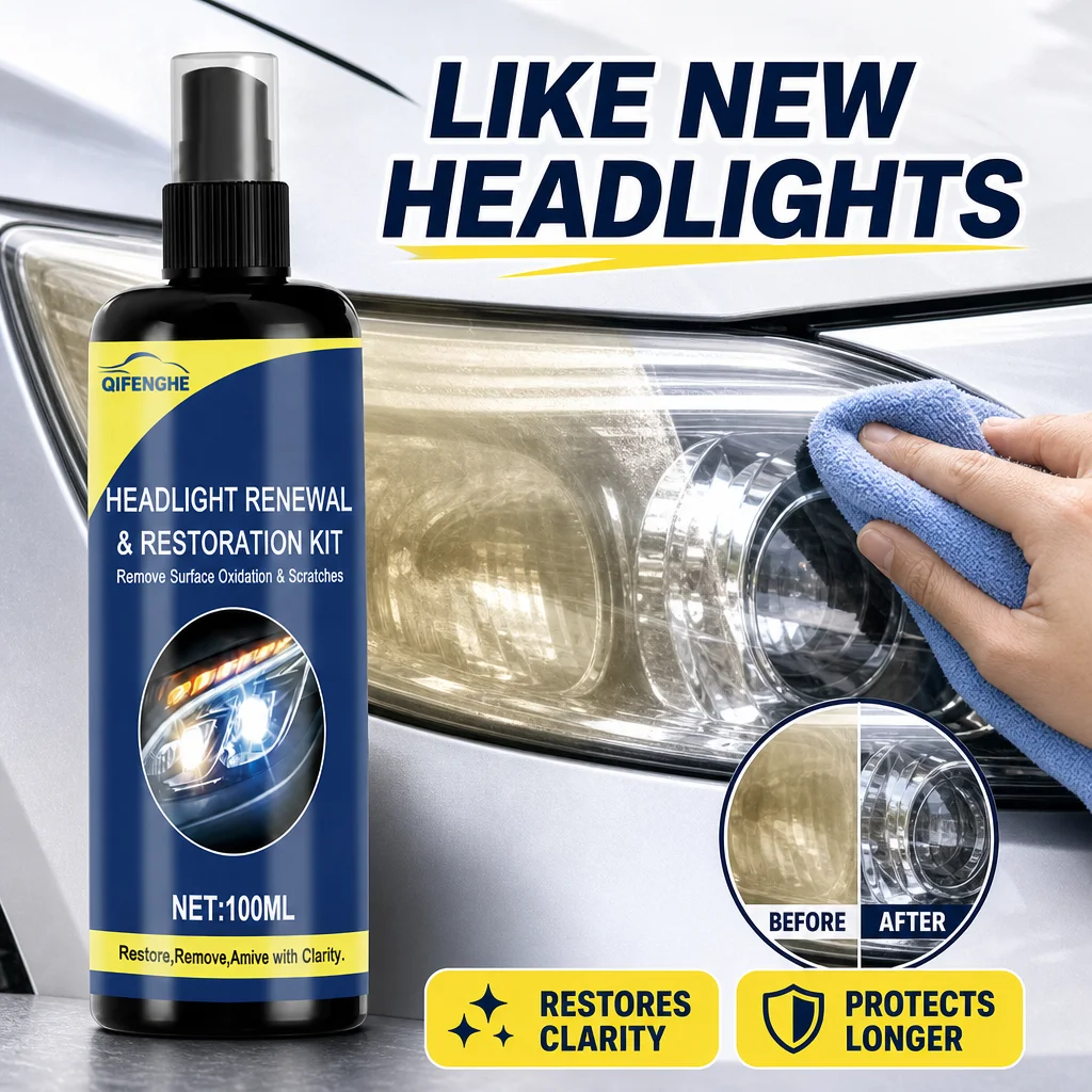 Car Headlight Refinishing Agent Remove Scratches Oxidation Restore Clear Vision Offer Long‑Time Lens Surface Protection