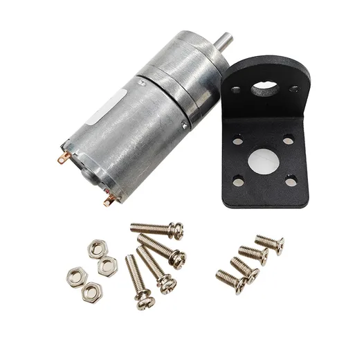 Imagen 2 del producto 1 Uds JGA25-370 motorreductor DC 3V motor de engranaje eléctrico alto torque 5/10/15/30/50/60/100/150/300/500rpm soporte de montaje