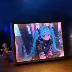 New Hatsune Miku Lighting Paintings Surrounding Creative Handmade Nightlight E-sports Room Decoration Glow Decoration Gift