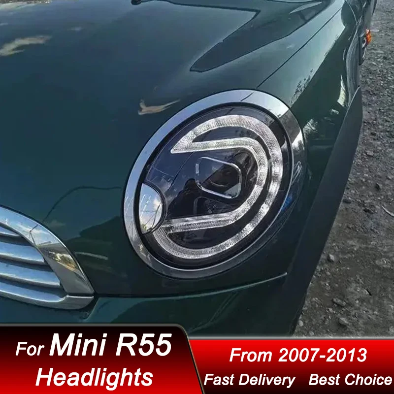 

Pop Car Headlights For BMW Mini R55 R56 07-13 New Style LED Headlamp Assembly Upgrade High Configure Projector Lens Accessories