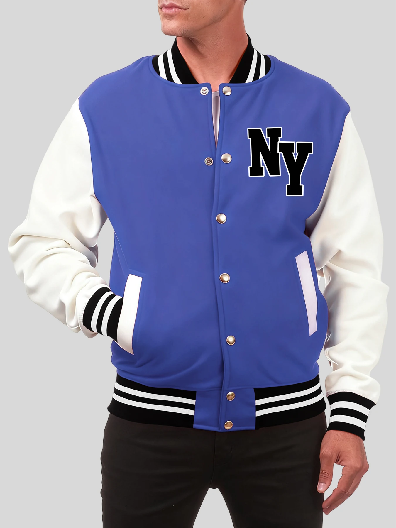 

Realizing Dreams In New York Куртка с принтом Мужская американская свободная бейсбольная форма Хип-хоп Спортивная одежда Универсальная хлопковая одежда