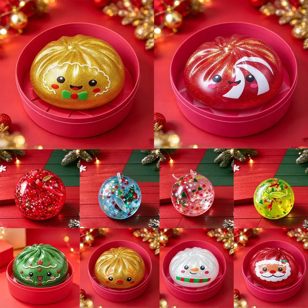 For Relax Giant Rainbow Dumpling Squishes Dumpling-Shaped Glittering Squeeze Toy Hand Grip Pinch Soft Squishy Toy Adults & Kids