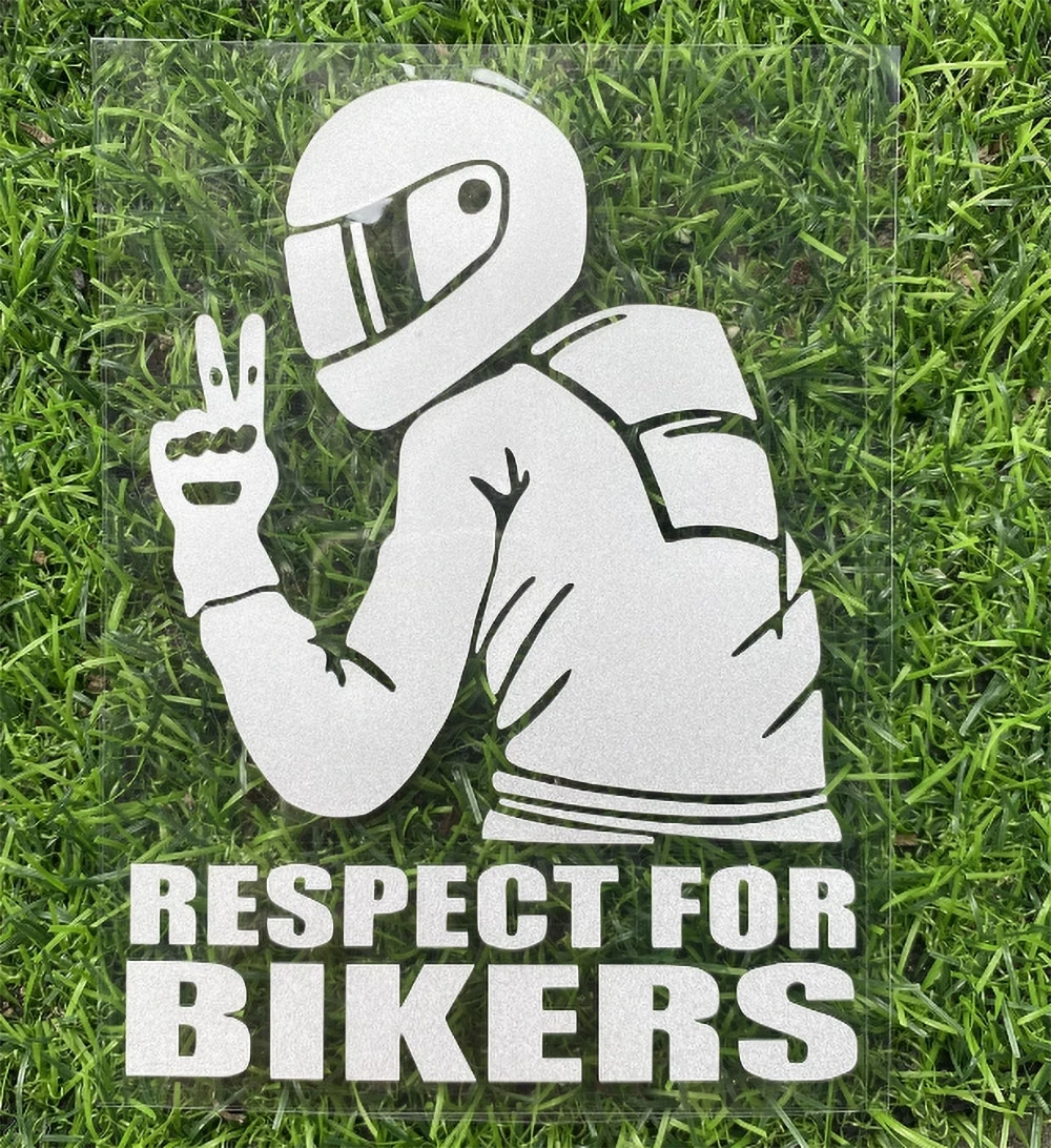 Motorcycle Reflector Sticker Decal Waterproof Reflective Sticker Motorcycle Car Respect for Bikers Vinyl 3D Sticker