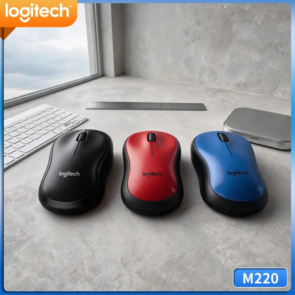 Logitech M220 2.4G Quiet Click Mouse Ambidextrous Grip Plug‑And‑Play For Home Office Notebook Desktop Windows Macos PC