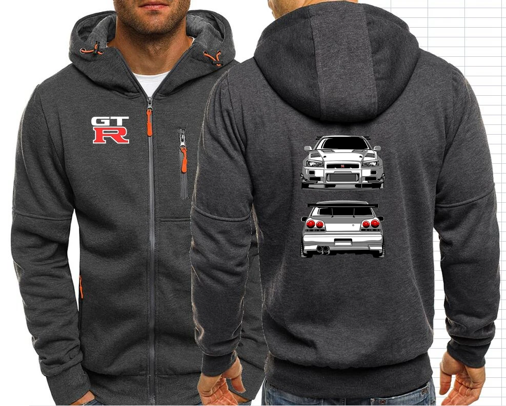 GTR Ares R35 R34 Modified Team Nissans Men Sweatshirt  Men Jackets Hoodies Coats Nissanes F1 Hooded Outwear Streetwear 061