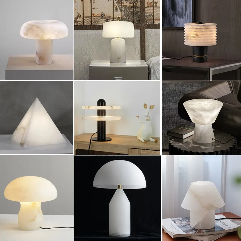 

Small Marble Table Lamps With Plug For Bedroom Living Room Spanish Marble Table Lights Italian Designer Bedside Table Lamp