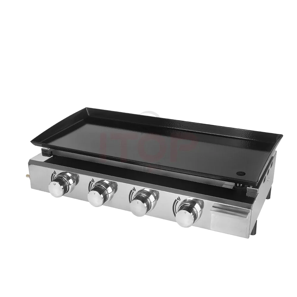 Parrillas para barbacoa de 4 quemadores para jardín, Plancha de 10KW, carne de res, cerdo, pollo, cocina casera, placa caliente, herramientas antiadherentes para barbacoa, parrillas