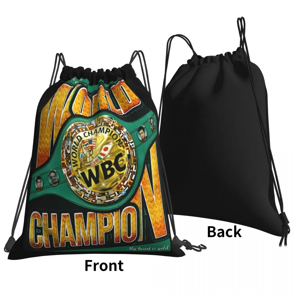 Hot Boxing Champions Of The World Wbc Canelo Alvarez Champion Drawstring Bags Gym Bag Gym Shopping Bag