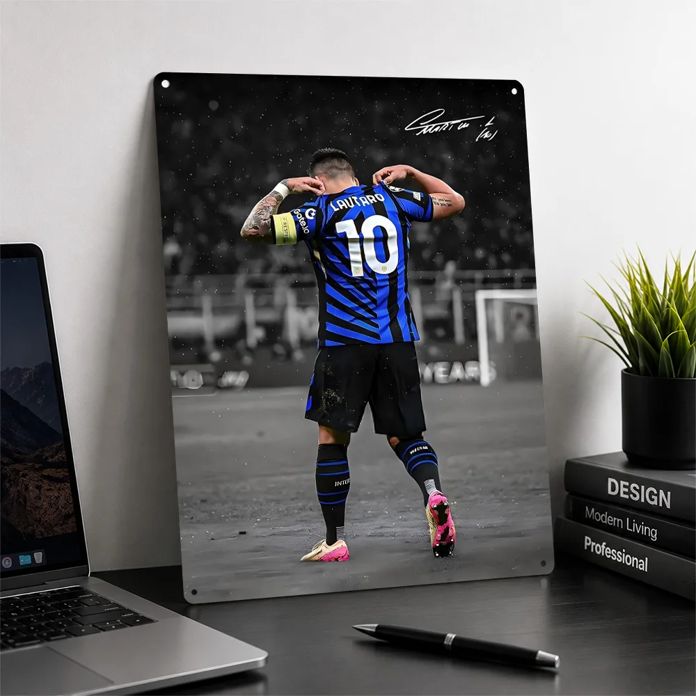Lautaro Martinez Inter Milan Personalized 3D Textured Metal Poster Wall Art Tinplate Sign for Bedroom Stuff Bar Accessories Room