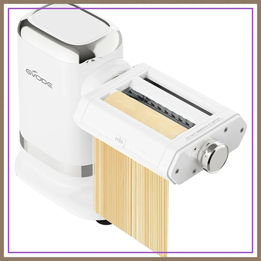 

Electric Pasta Maker 3-in-1 with Sheet Roller & Cutter, 700W Motor, Fettuccine & Spaghetti, Includes Cleaning Brush, White