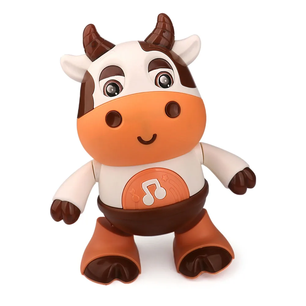 

Electric Dancing Cattle Toy Movable with Music Light Early Education Toys Plastic Cartoon Cow Doll Smooth for Kids Holiday Gifts