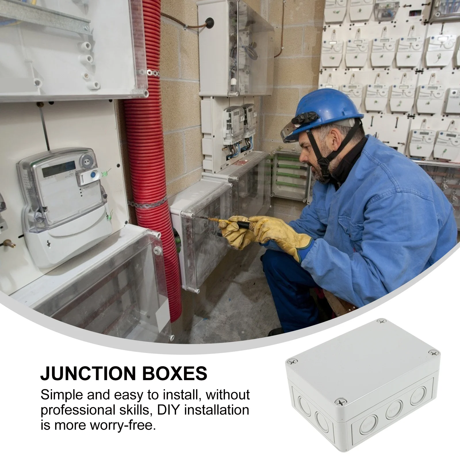 

Junction Box Waterproof Electrical Boxes ABS Material Pre Drilled Holes Easy Installation Outdoor Indoor Cable Connection