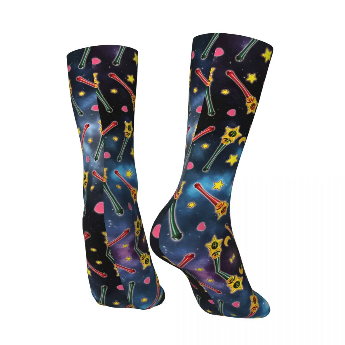 Hip Hop Retro Inner Senshi In SPACE Crazy Men's Socks Unisex S-Sailor Moon Pattern Printed Novelty Happy Crew Sock Boys Gift