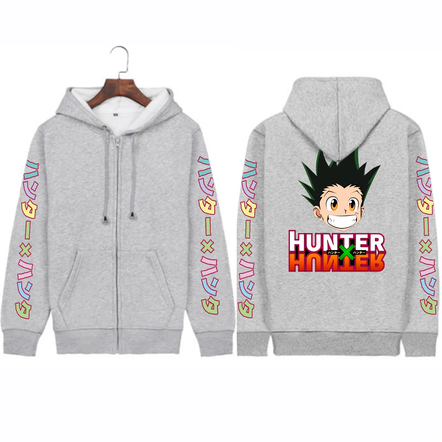 Manga Hunter x Hunter Gon Freecss Anime Zipper Hoodies Women Funny Cartoon Casual Oversized Loose Winter Warm Zipper Jacket Coat