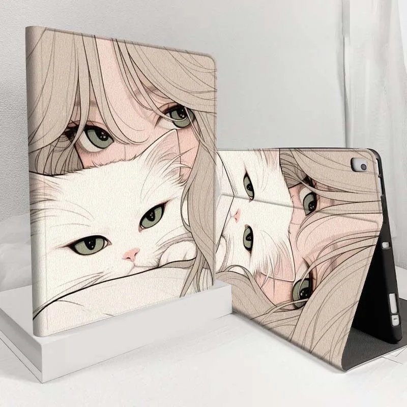 

Cartoon Cat For Samsung Galaxy Tab S11 S10 S9 S8 S7 S6 A11 A9 A8 A7 Lite FE Plus Inch Tablet Case Soft