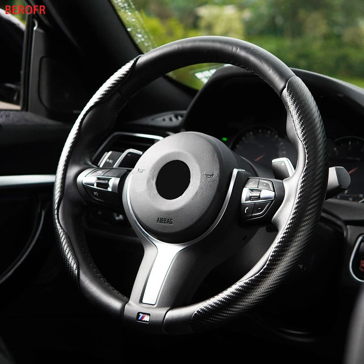 Car Suede Steering Wheel Cover  Sweat-absorbin For MG MG3 MG5 MG6 ZS HS GS GT RX ZR MG4 Mulan 2023 MG 4 2022 Gundam Hector Non-s