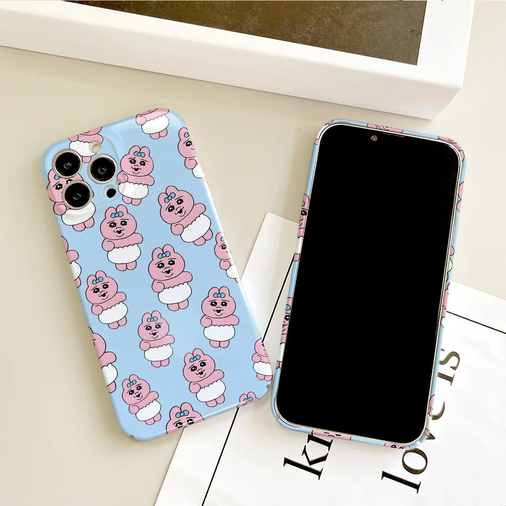 Cartoon Phone Case For IPhone 16 15 14 13 12 11 Plus Pro Max Mini All-inclusive Glossy O-Opanchu Cute Usagi Cover Film Shell