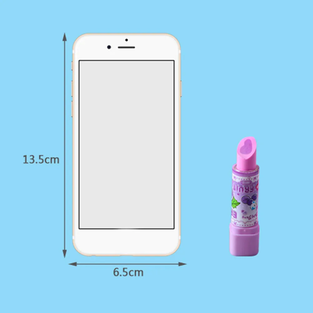 

10Pcs Lipstick Eraser Set Safe Premium Material Fun Lipstick Shaped Erasers for Students Fruit Pattern Pencil Eraser