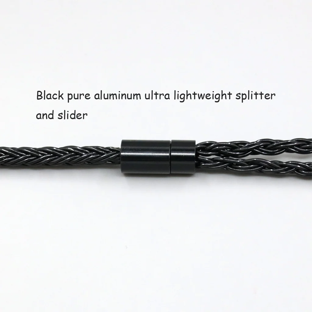 Cabo de fone de ouvido trançado preto de 16 núcleos para Oriole PII Apollo Aiva Sivga Phoenix SV021 fone de ouvido duplo plugue de 2,5 mm LN008864