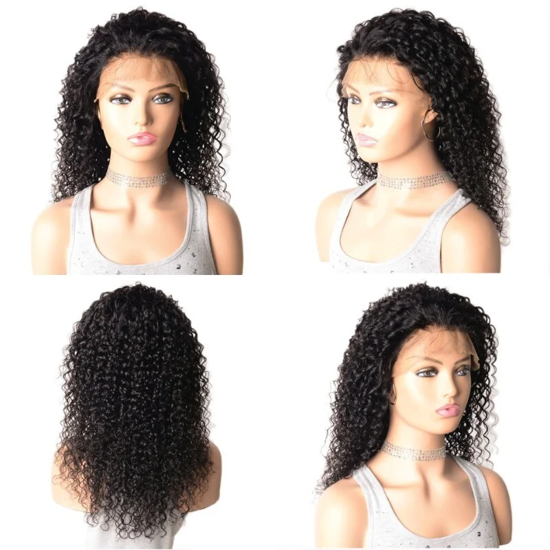 

Ladies Long Curly Front Lace Black Women Hair Wig
