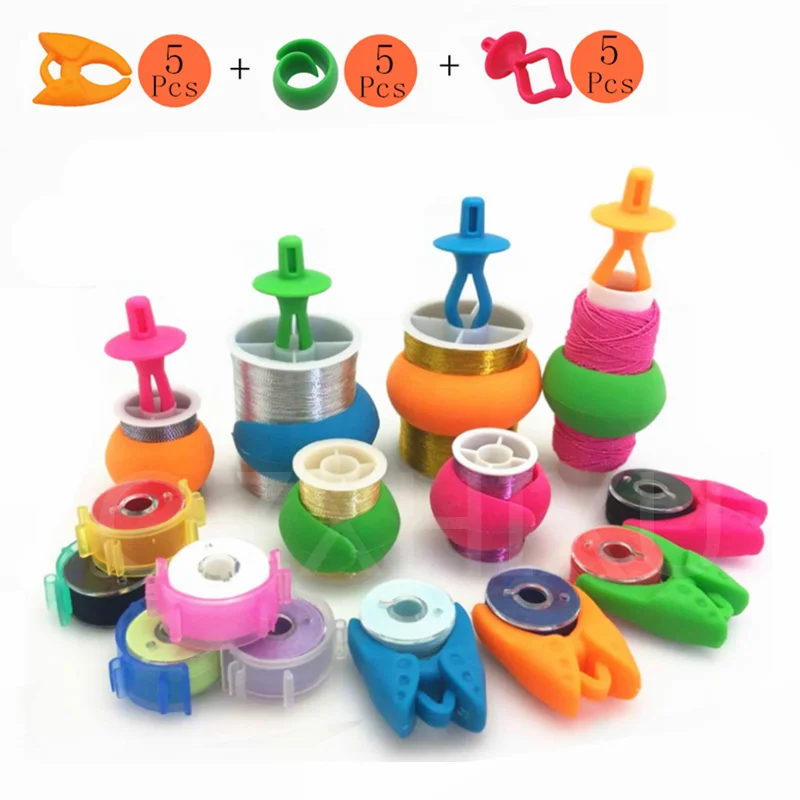 5Pcs Sewing Accessories Bobbin Holders Clamps Thread Spool Holders Thread Spool Huggers Keep Thread Spools From Unwinding Peels