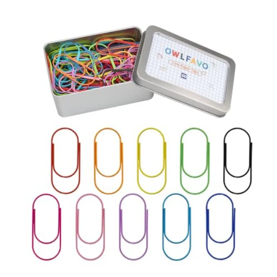 

pcs 2 inch Paper Clips with Storage Box, 10 Colors, Funny Cute Paperclips Bookmarks Planner Clips for Fun Office Supplies Schoo