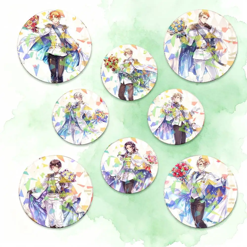 Anime Hetalia Axis Powers 20TH Round Badge Lapel Pins for Backpacks Briefcase Laser Brooch Clothes Gifts