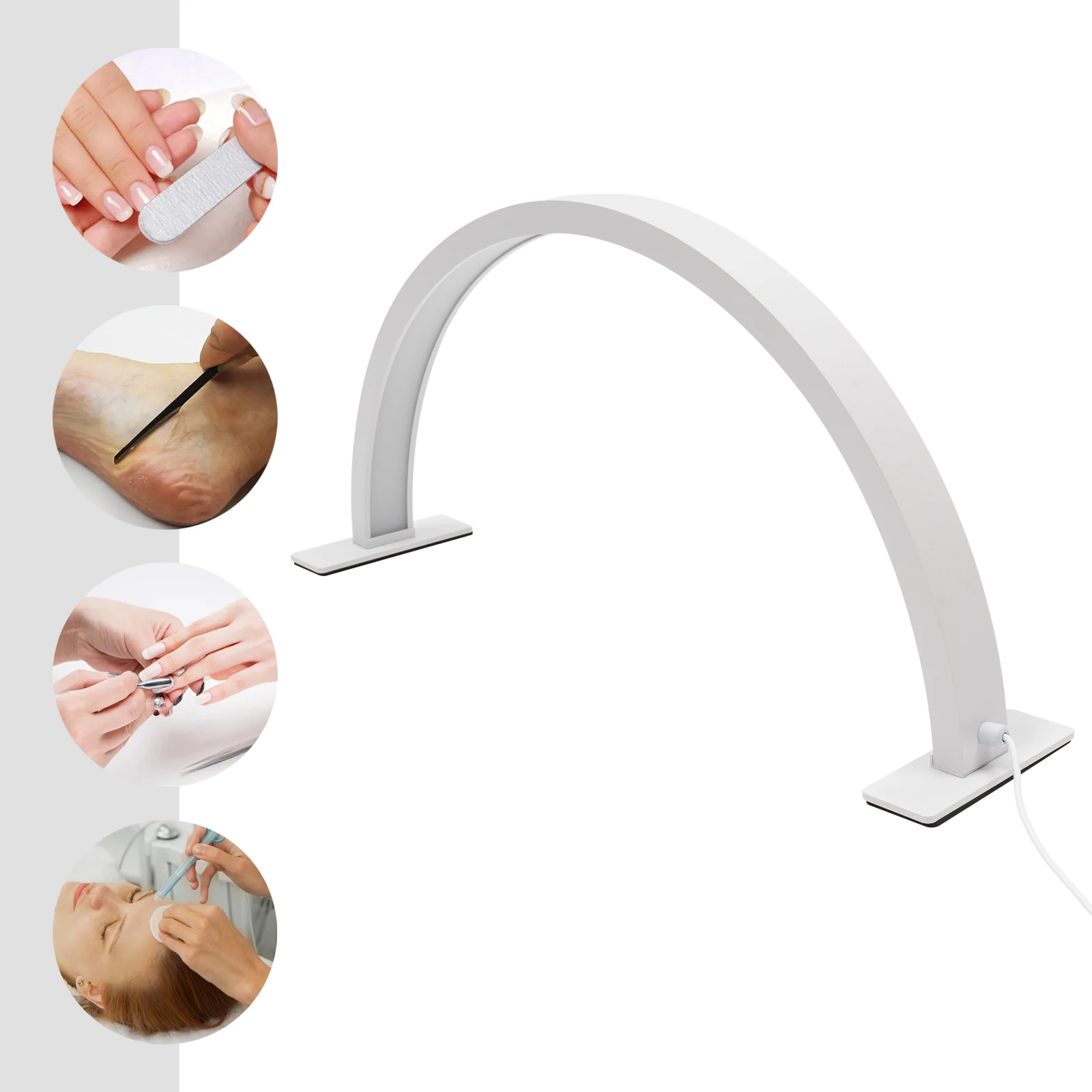 

2400 Lumen LED Half Moon Light, Light with Adjust Brightness 3000k‑6000k, Half Moon Desk Lamp for Nail Art -White