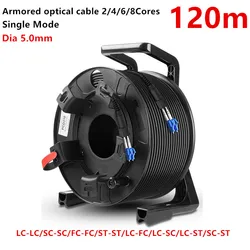 TPU Armored Outdoor Optical Cable, Singlemode, 2/4/6/8 Cores, LC,SC,with PCD310 Reel and Protective Cover,High Quality,SM,120m