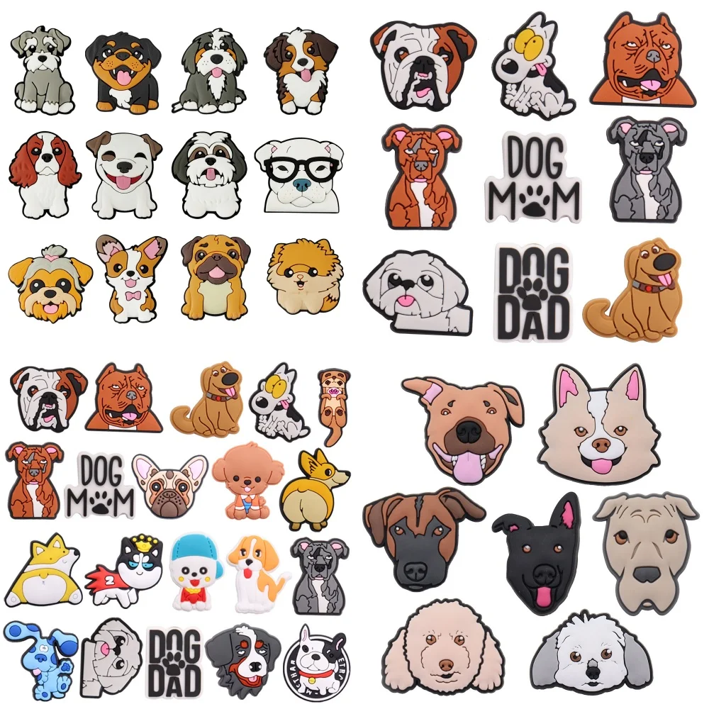 7-20PCS Cartoon Animal Dog Series Beagle Puppdog PVC Shoe Charms Garden Shoes Button Decorations DIY Backpack Accessories Gift