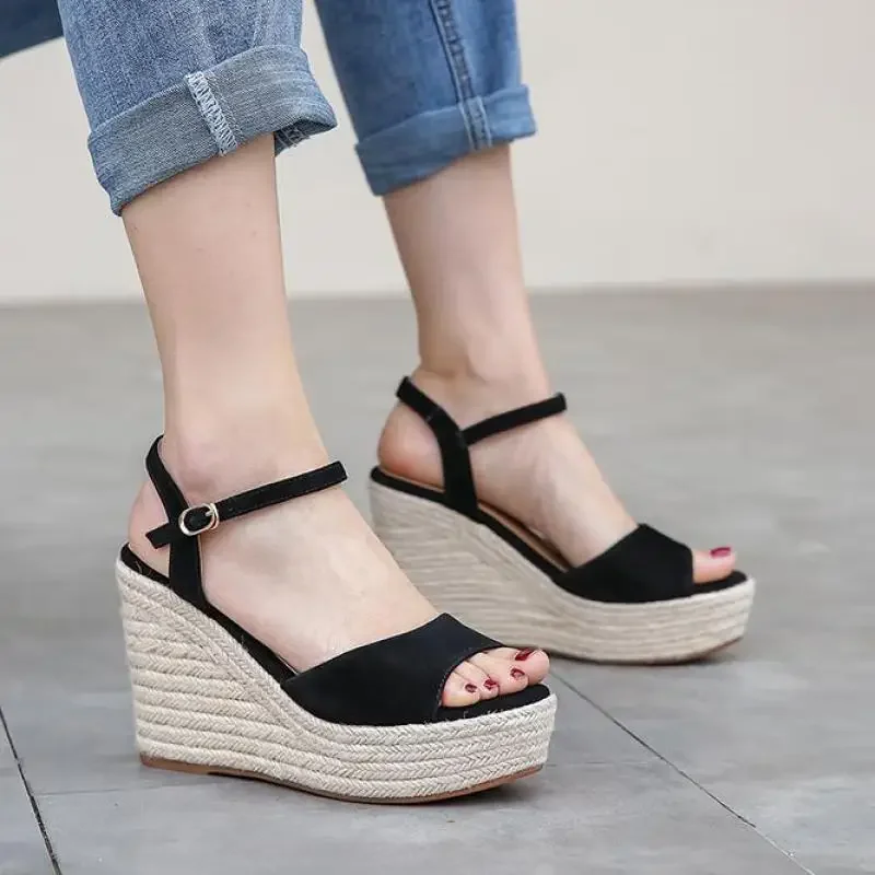 

Wedges Heel Sandals Women's 2026 New Summer High Heel Platform Shoes Small Size 3132