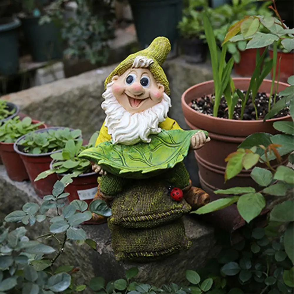 الراتنج قزم النحت زخرفة لطيف مقاوم للماء التماثيل الطيور المغذية الإبداعية الطيور الغذاء موزع لمحبي الطيور الببغاء