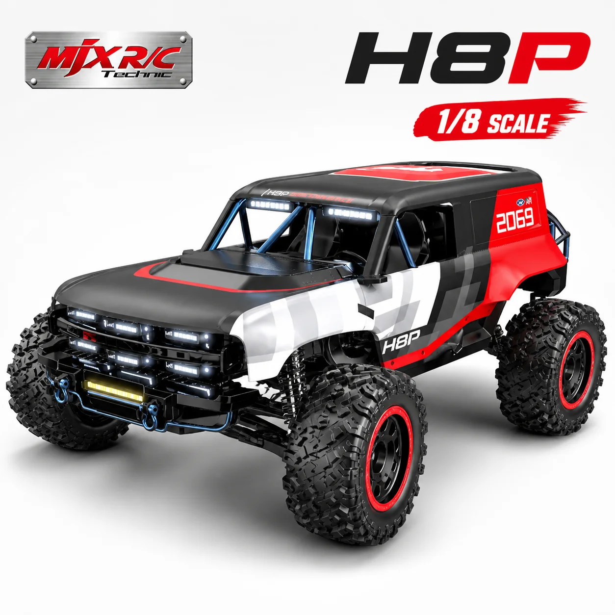 MJX Hyper 1/8 Brushless H8P Simulation Fierce Horse Remote Control Electric 4WD Climbing Car Off-Road Vehicle RC Toy