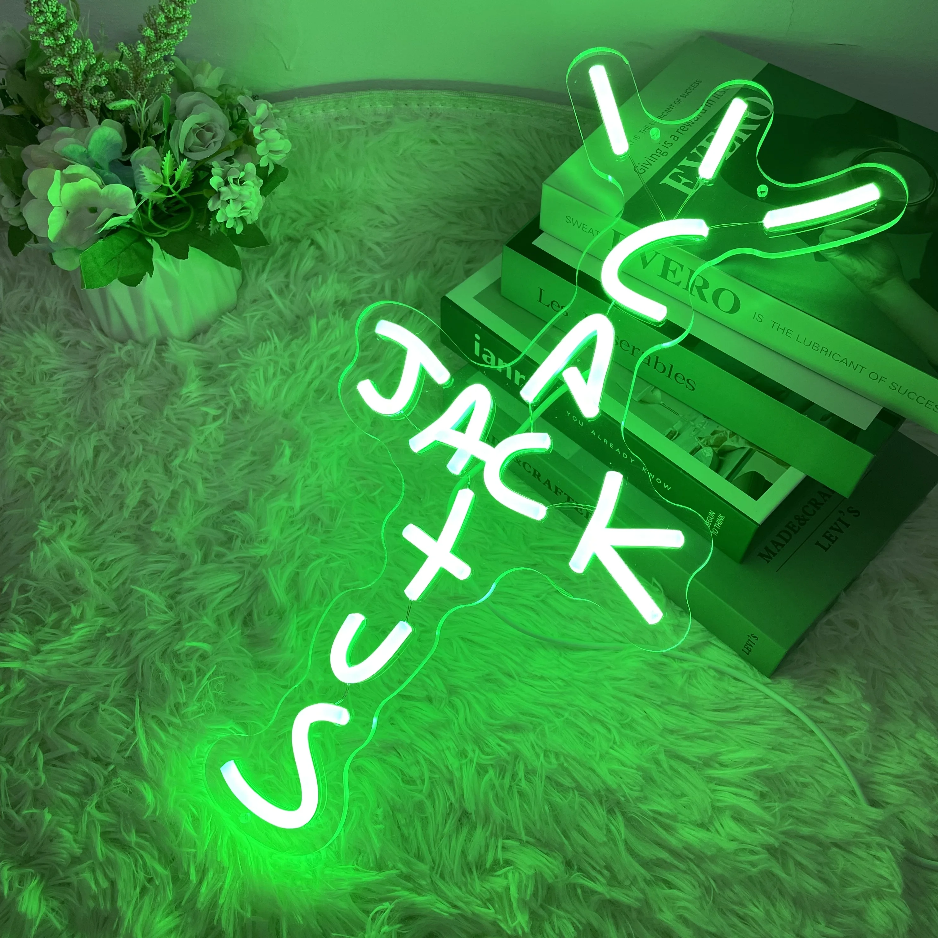 Cactus Neon Sign Bedroom Night Lamp Wall Art Hanging Custom Jack LED Lights Game Room Bar Beer Shop Club Acrylic Sign for Teens