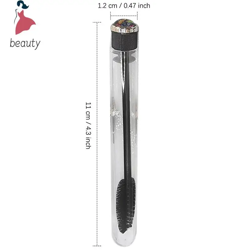 Black Eyelashes Brush Tube, Eyelash Extension Mascara Wands Aplicador de sobrancelha, Flower Eyelash Brushes, Salon