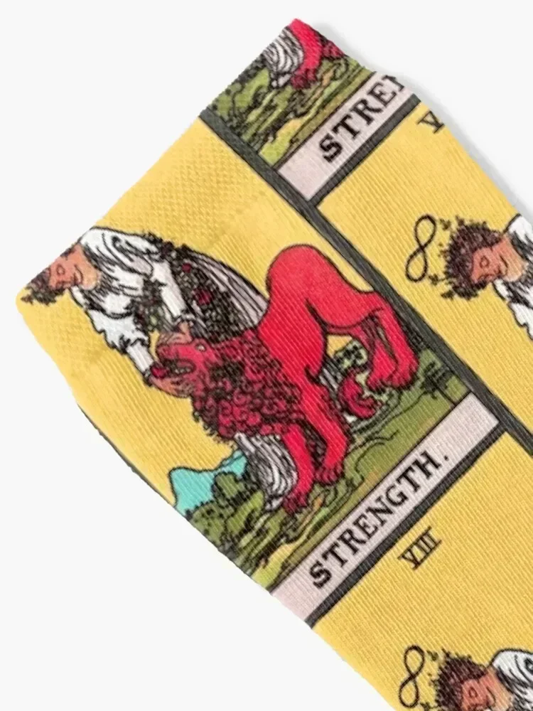 (High Quality) Strength -Rider Waite Tarot Card Socks funny gifts men cotton high quality hiking hockey Socks For Men Women's