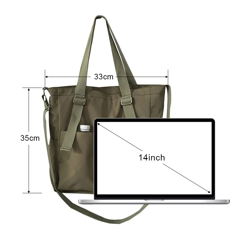 Waterproof Bag Large Capacity Canvas Bag Female Messenger Korean Student Harajuku Japanese One-shoulder Large Bag Tote Bag