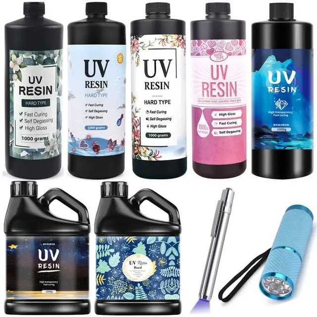 500/1000g klej z żywicy UV utwardzany ultrafioletem przezroczysta żywica epoksydowa klej UV DIY żywica akcesoria do wyrobu biżuterii klej UV klej