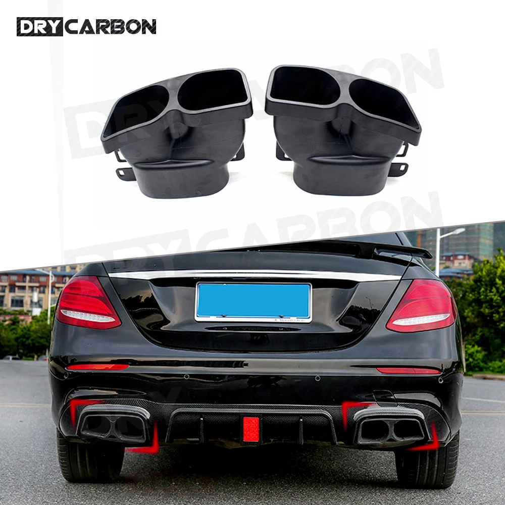 2pcs Stainless Steel Pipe Exhaust Muffler Tips B Style 4 Outlet Tailpipe For Mercedes Benz C/E/S/GLE/ GLS Class W205 W212 E63