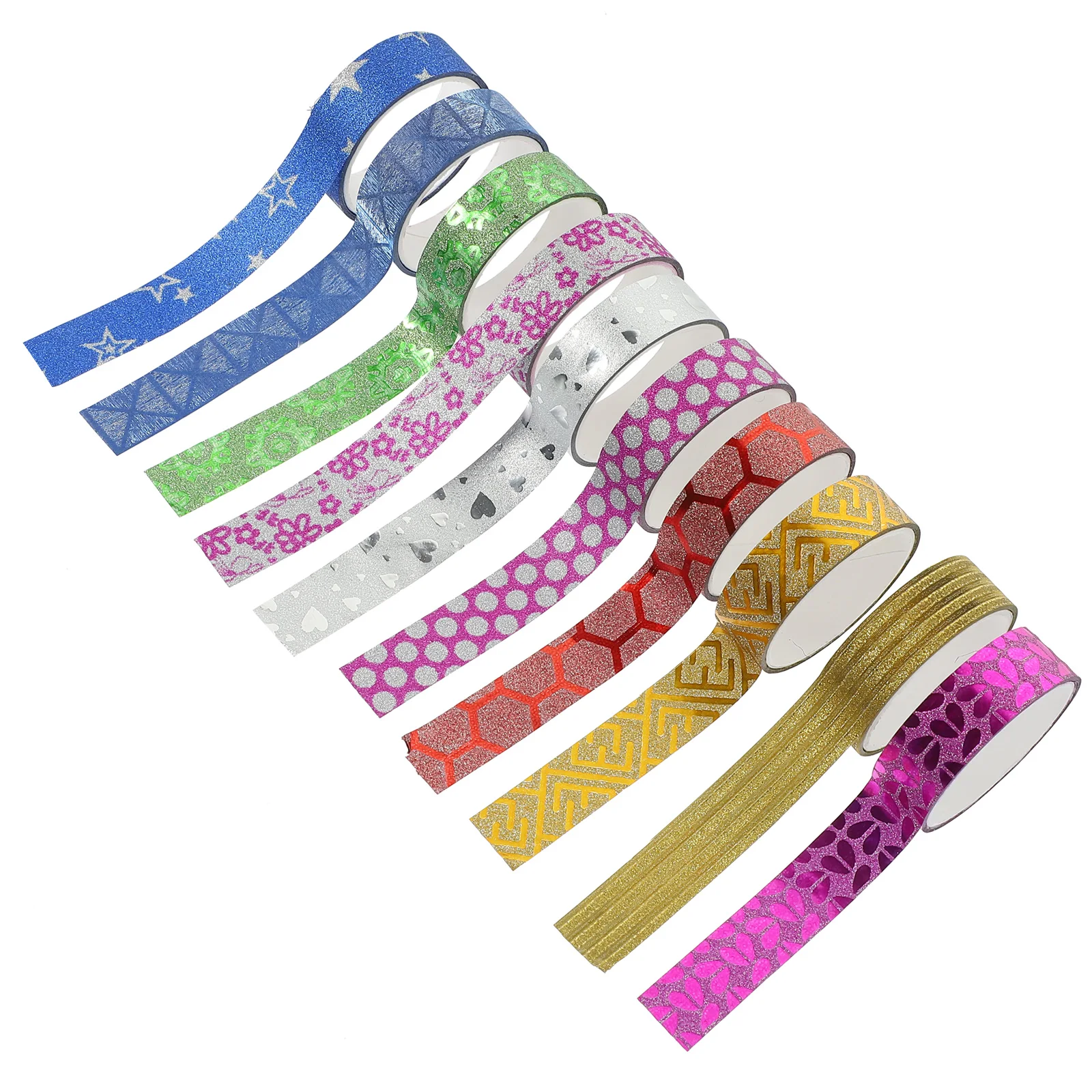 

100pcs 100 Rolls Glitter Paper Tape Colored Decorative Crafting Washi Tapes for Scrapbook Diy Gifts Thin Portable Storage